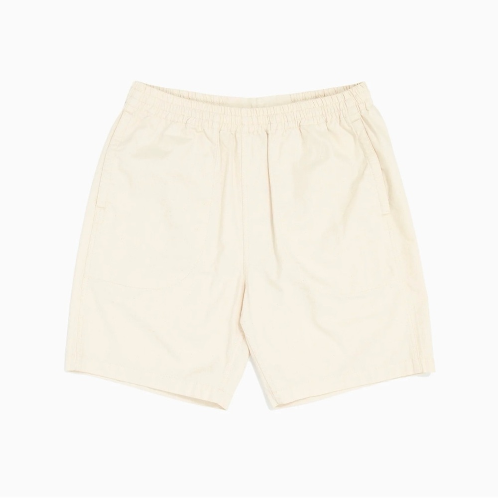 NWT Garbstore Home Party Cotton Canvas Drawstring Waist Shorts in Ecru Cream